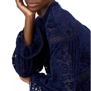 Tahari Lace Mock-Neck Shift Dress